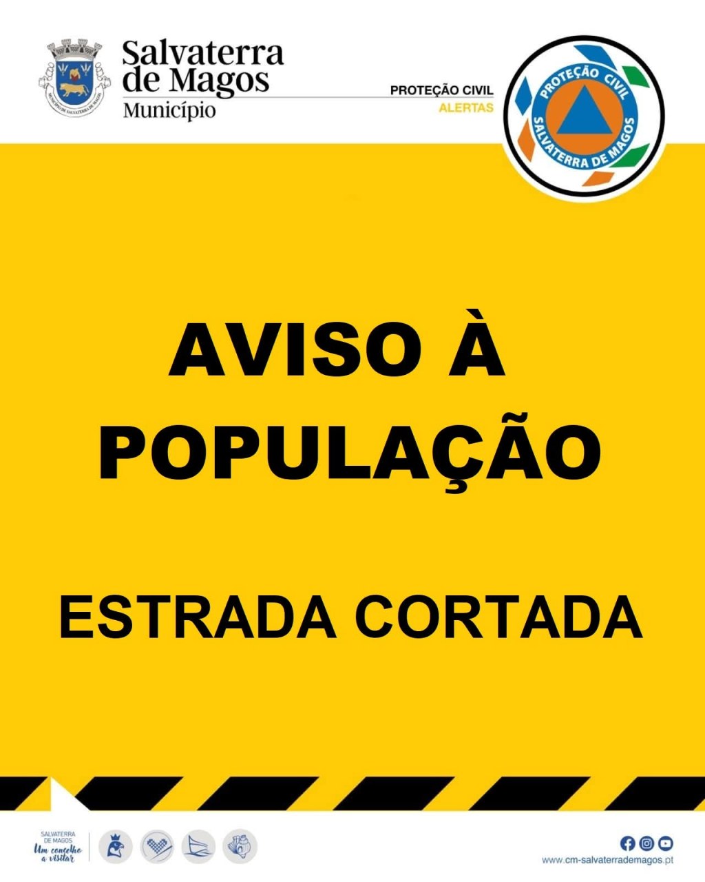 Estradas cortadas no concelho de Salvaterra de Magos devido à precipitação
