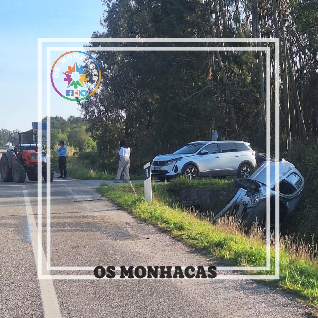 COLISÃO EM ARAZEDE: Duas feridas em acidente com trator e viatura ligeira