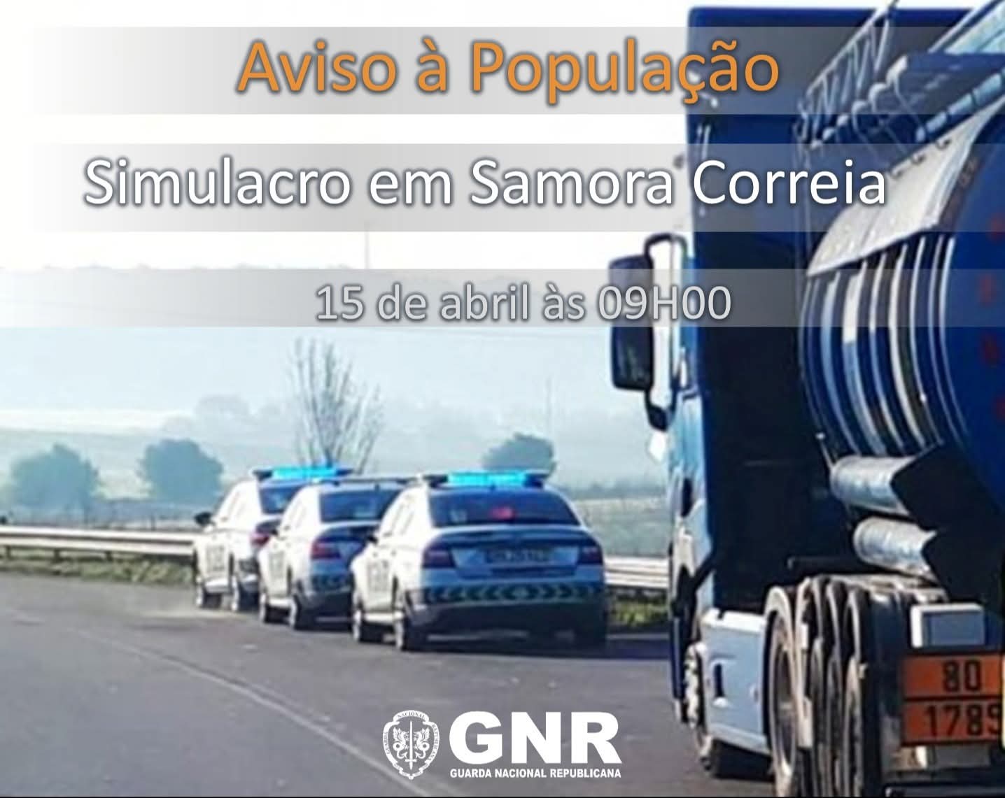 SAMORA CORREIA: SIMULACRO DE ACIDENTE COM MATÉRIAS PERIGOSAS MOBILIZA MEIOS ESTA QUARTA-FEIRA