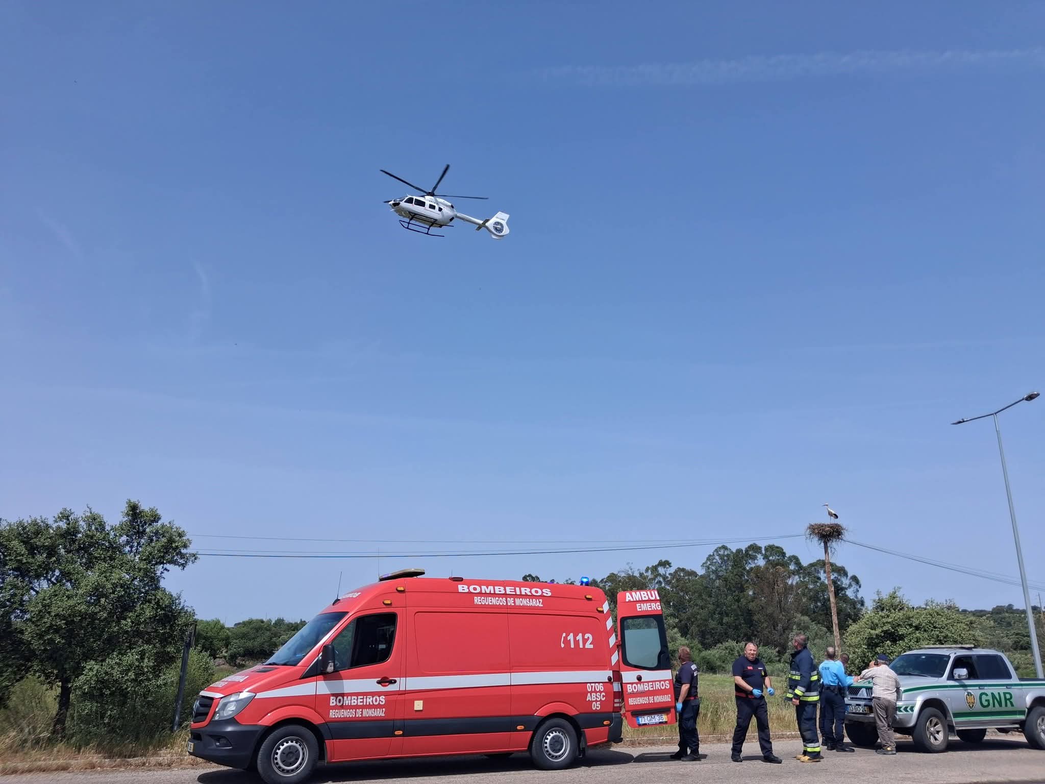 Acidente de trabalho em Reguengos de Monsaraz resulta em ferido grave