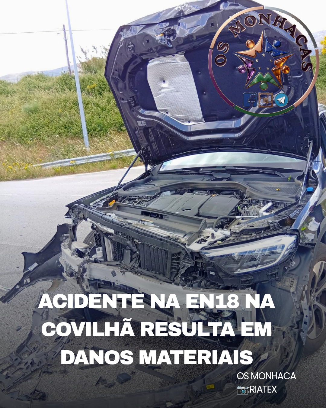 Acidente na EN18 na Covilhã resulta em danos materiais