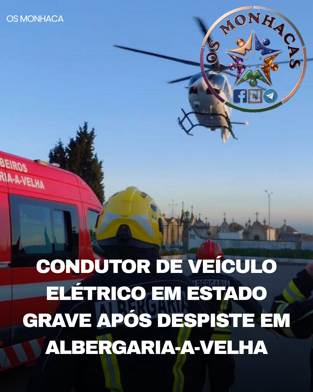 Condutor de veículo elétrico em estado grave após despiste em Albergaria-a-Velha
