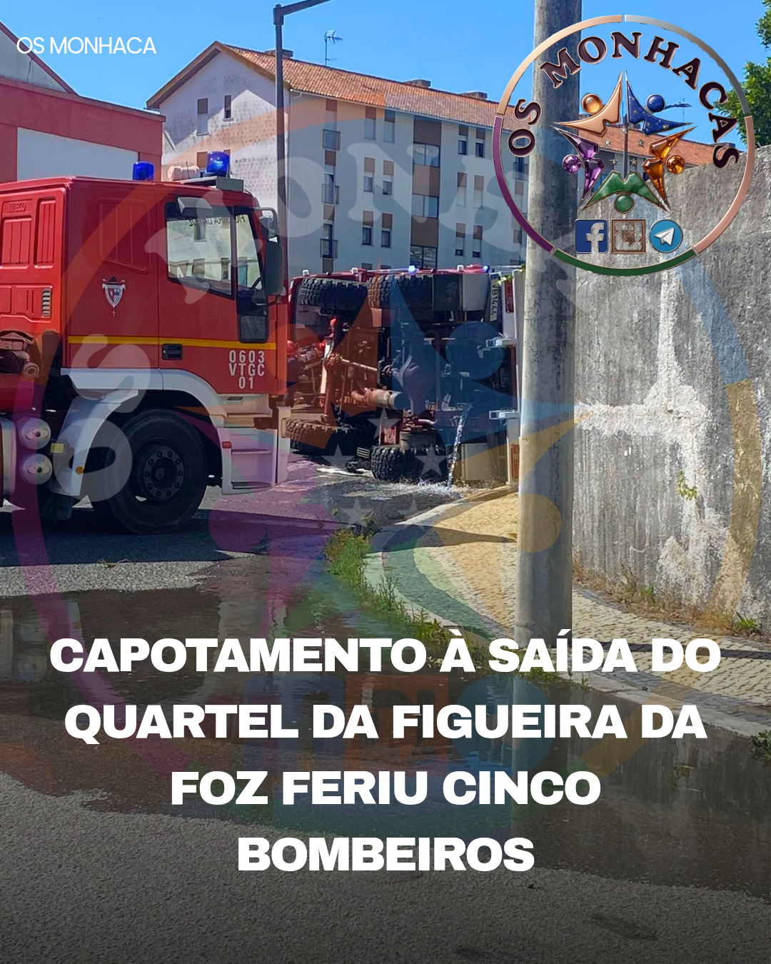 Capotamento à saída do quartel da Figueira da Foz feriu cinco bombeiros