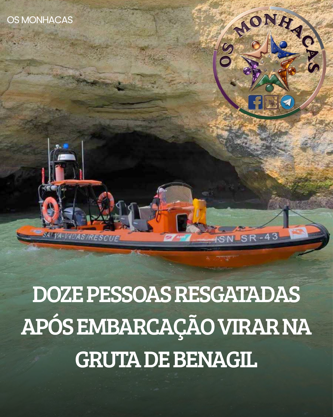 Doze Pessoas Resgatadas Após Embarcação Virar na Gruta de Benagil
