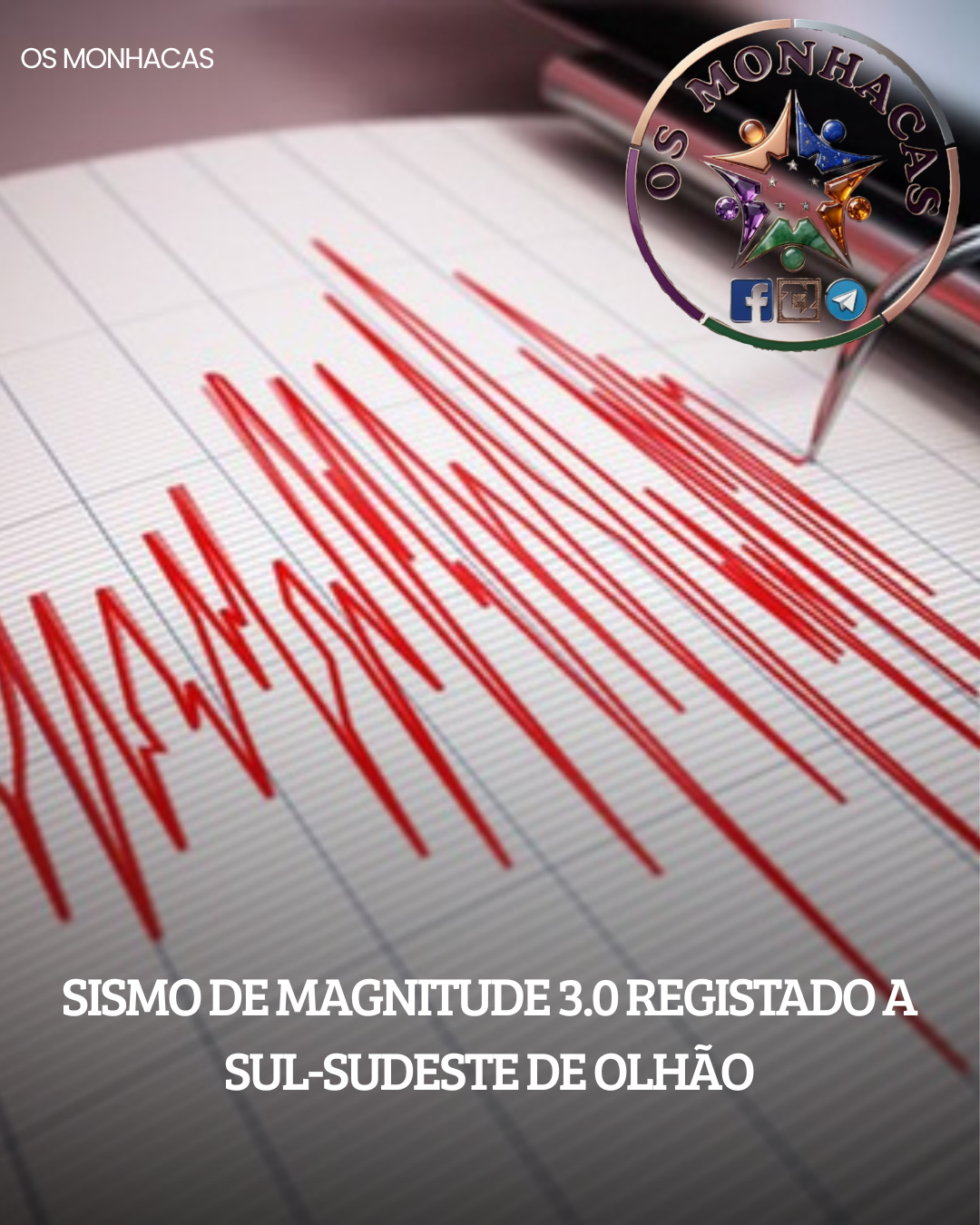 SISMO DE MAGNITUDE 3.0 REGISTADO A SUL-SUDESTE DE OLHÃO