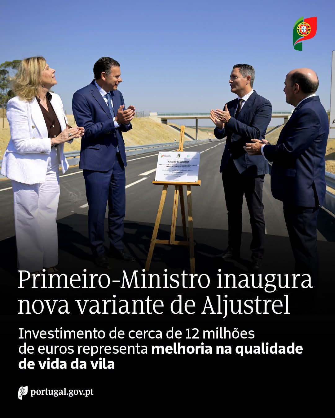 Primeiro-Ministro inaugurou nova variante à EN263 em Aljustrel