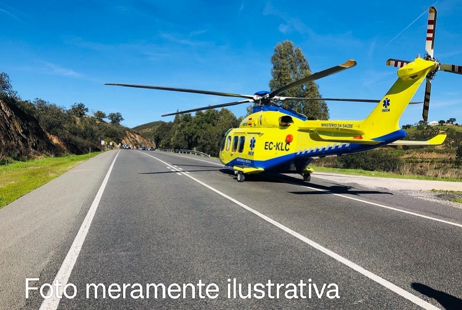 Helicóptero acionado para ocorrência com gravidade em Viana do Alentejo