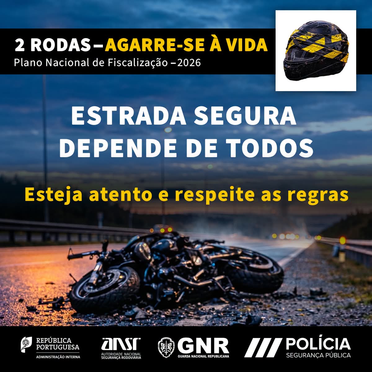 ANSR, GNR e PSP lançam campanha de segurança rodoviária para veículos de duas rodas a motor