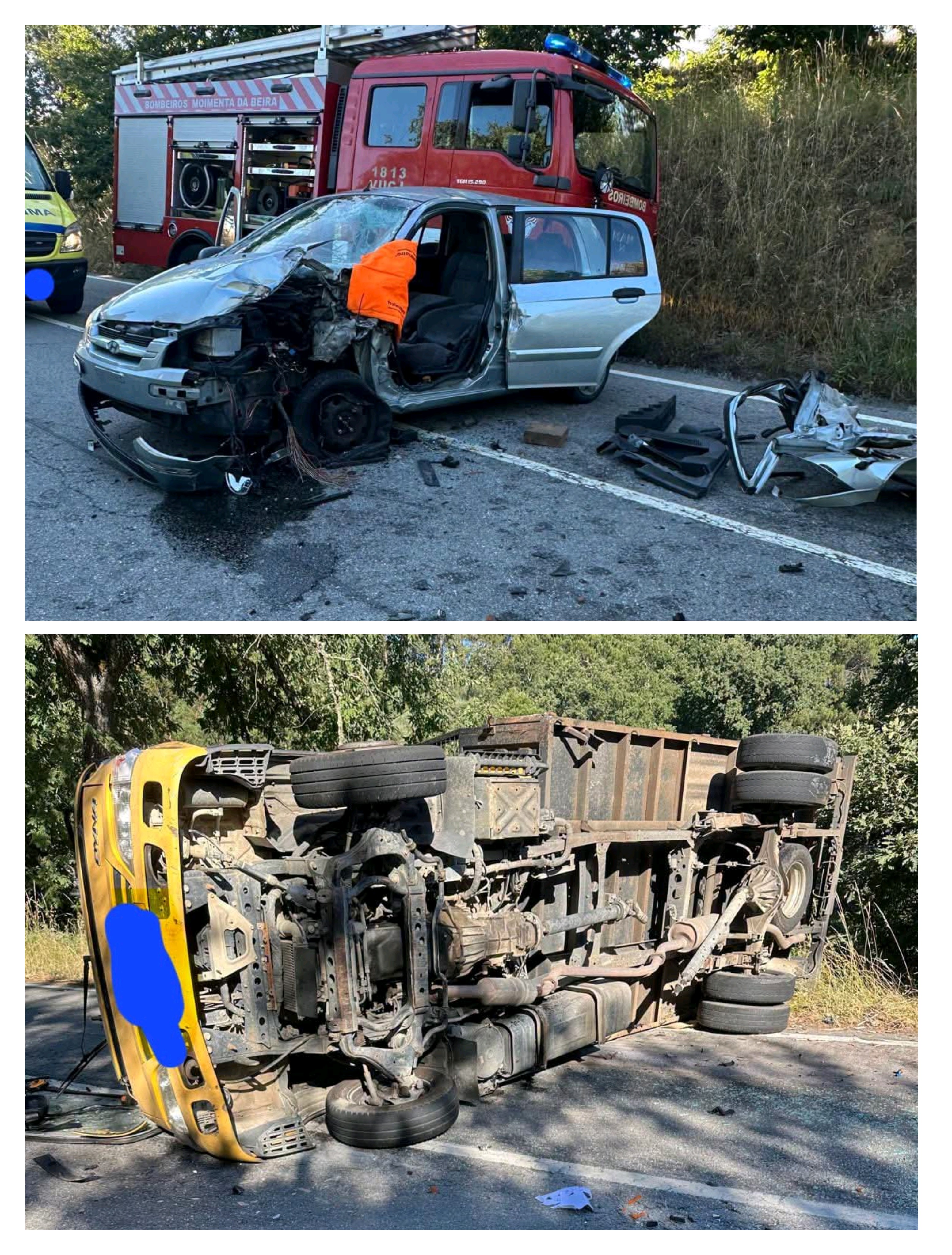 Colisão entre dois veículos na EN 226 em Arcas faz cinco feridos, dois dos quais graves