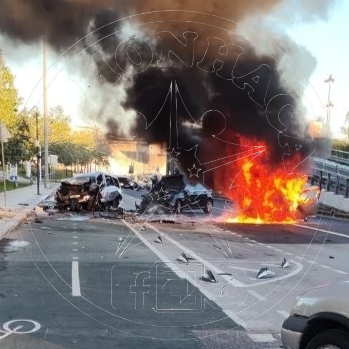 Acidente rodoviário após fuga a operação de fiscalização da PSP em Lisboa